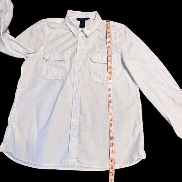 Calvin Klein Jeans White linen blend western style shirt size - Picture 13 of 16